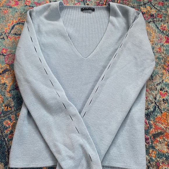 Sweaters - One of a kind baby blue sweater w cool cut outs!